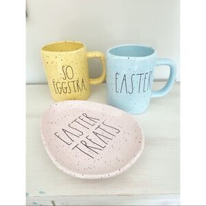 NWT Rae Dunn Easter Mugs and Treat Plate Set
